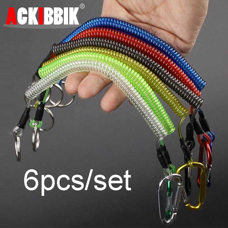 Fishing Kayak Paddle Leash - Ackibbik 6 個釣りストラップカラビナ付き釣りロープ安全プライヤーリップグリップタックルカヤックパドルリーシュパドルアクセサリー