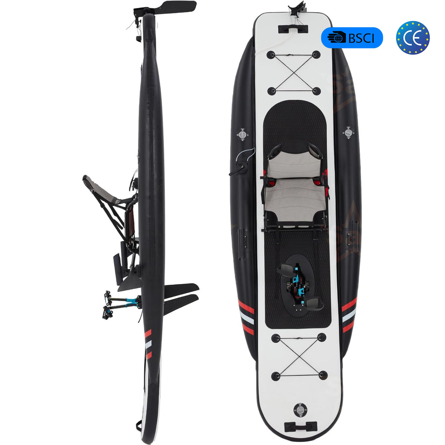 Fishing Kayak Pedal Drive - 高品質インフレータブルペダルカヤック ドロップステッチ フットドライブ フィッシングカヤック ポータブルデザイン 大人向け水上レクリエーション