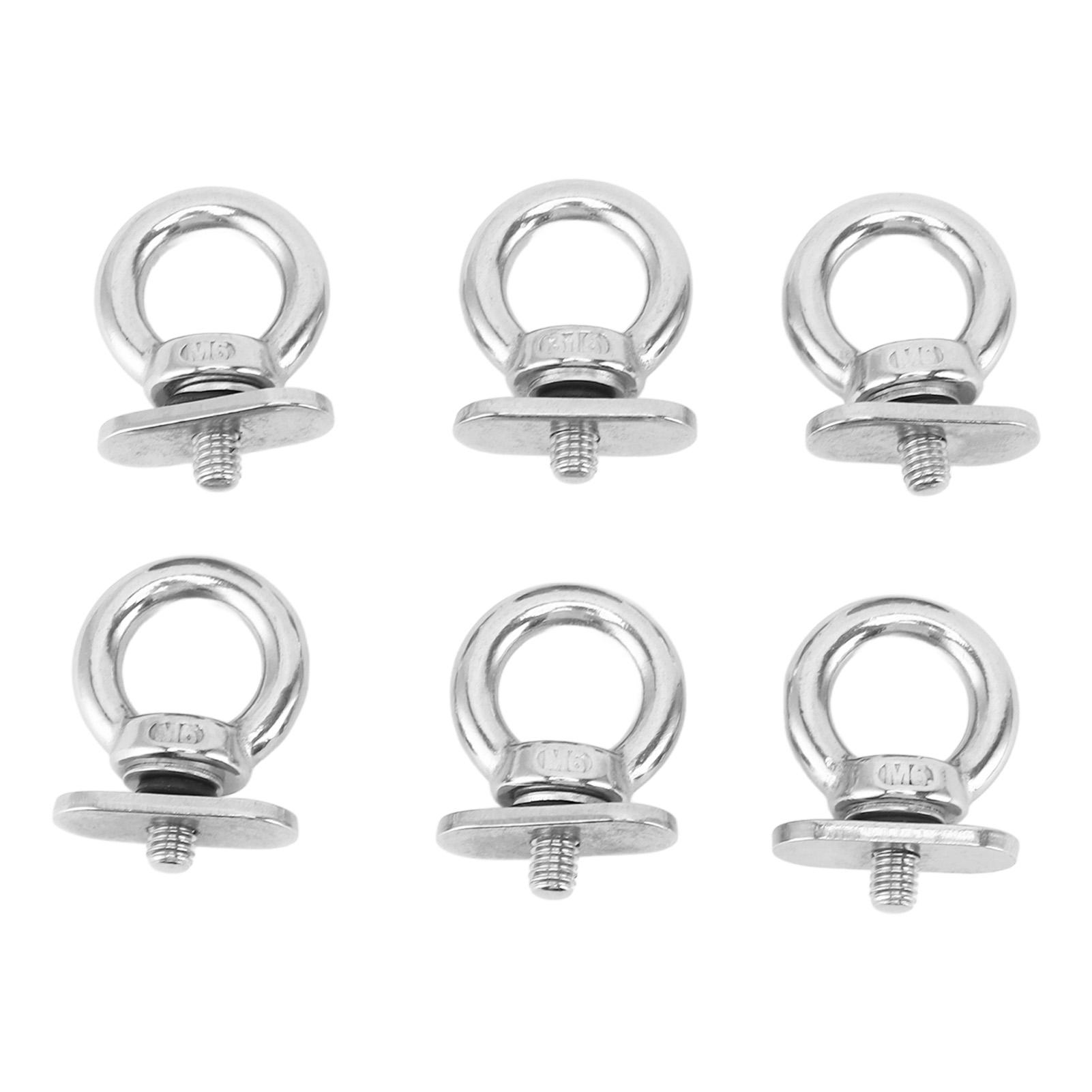 Fishing Kayak Anchor - トラックマウントアイレット 6個入り ステンレス製アイボルト ヨット、ボート、カヤック、釣り船用 レールアダプター アンカリングキット