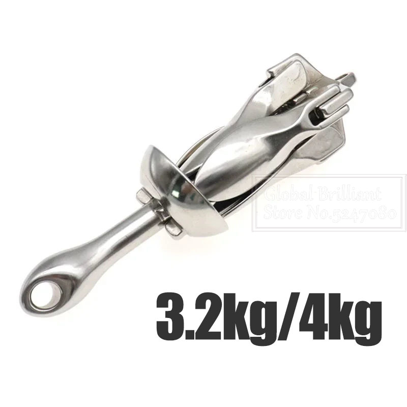 Fishing Kayak Anchor - ステンレス鋼のアンカー,ボート,カヤック,釣りボート,マリンヨットアクセサリー,3.2kg, 4kg