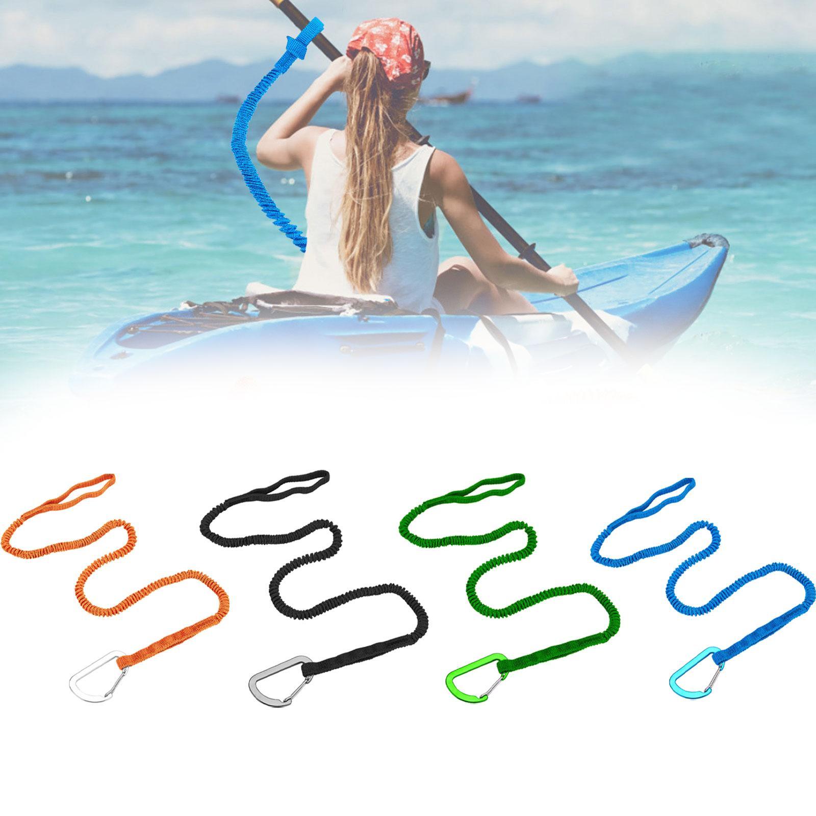 Fishing Kayak Paddle Leash - カヤックパドルリーシュテザー釣り竿ホルダー伸縮ストラップ150cm-210cm