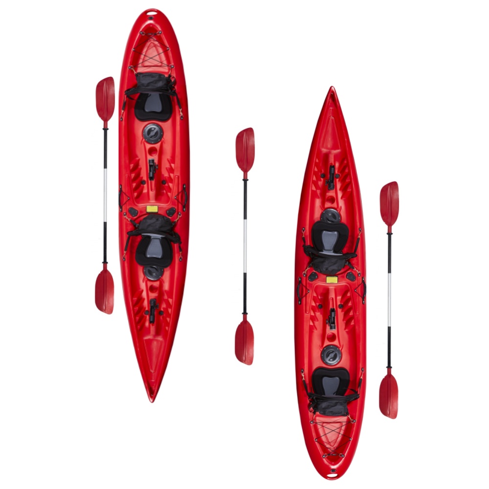 Fishing Kayak Pedal Drive - 3.9m ダブルシーター ロトモールドプラスチックカヤック 川や海での釣りに最適 家族やクラブ向け カヌーの代替品