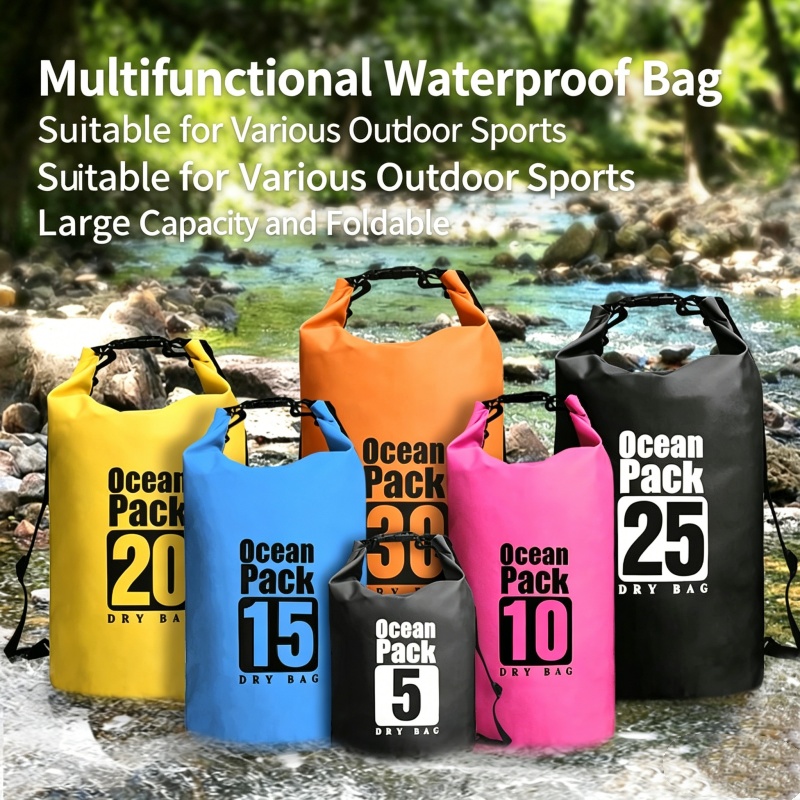 Fishing Kayak Storage Bag - 水泳用防水ドライバッグ 5L/10L/20L/30L アウトドアビーチスポーツ収納バッグ カヤック、水泳、釣り、ラフティング、フローティング用