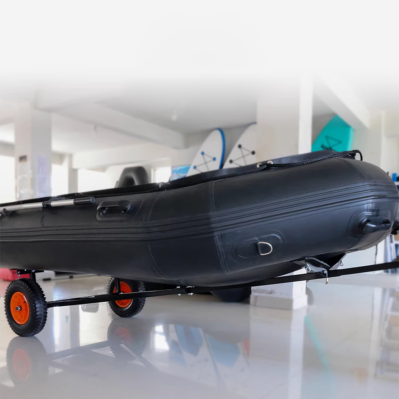 Fishing Kayak Cart - マリンカヤック運搬カート、炭素鋼製、15.7インチ空気入りタイヤとサポートフレーム付き、移動式釣りボート運搬用