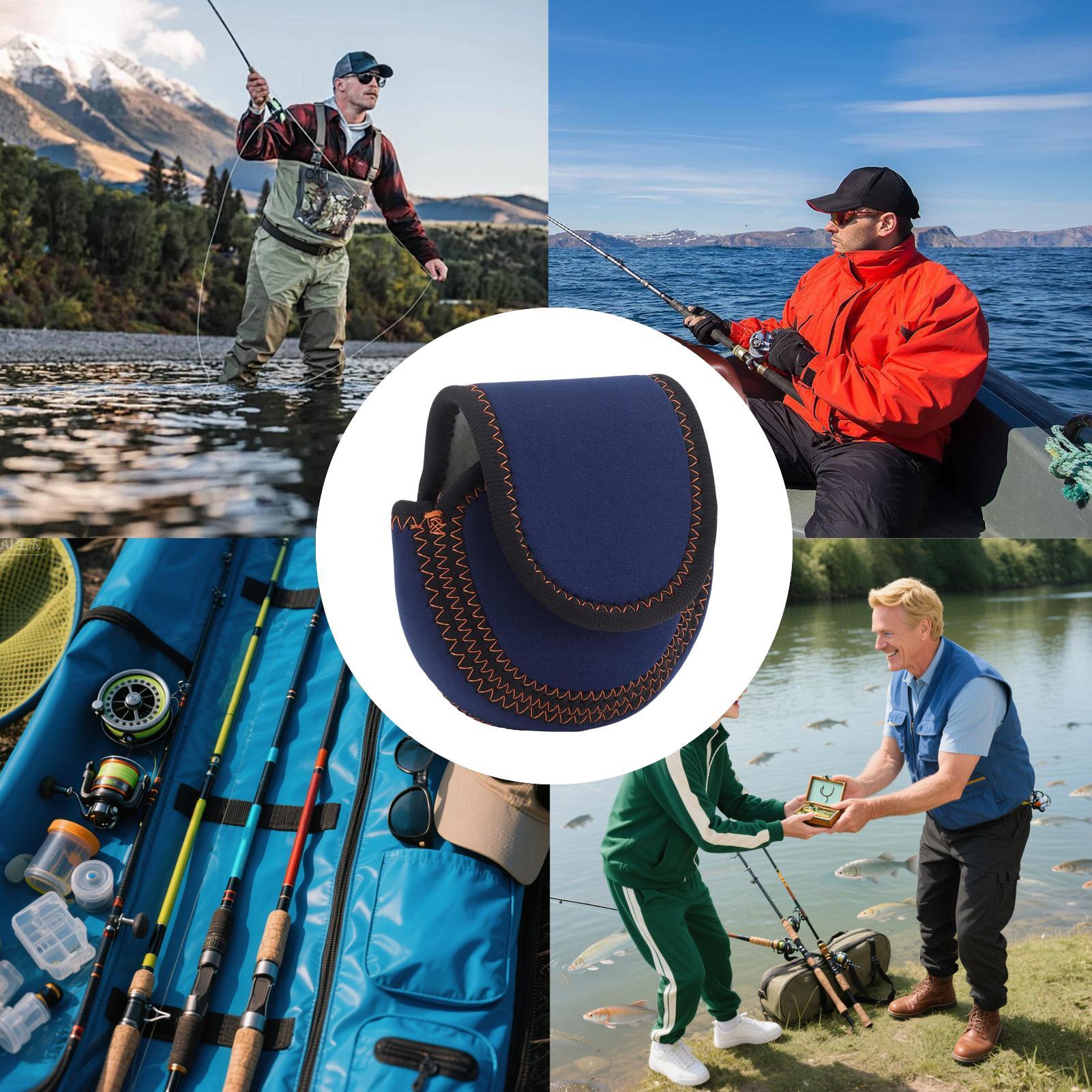 Fishing Kayak Storage Bag - ネオプレン製フィッシングリールケース 保護カバーバッグ ジッパー付き ベイトキャスティングリール収納用 海水 淡水