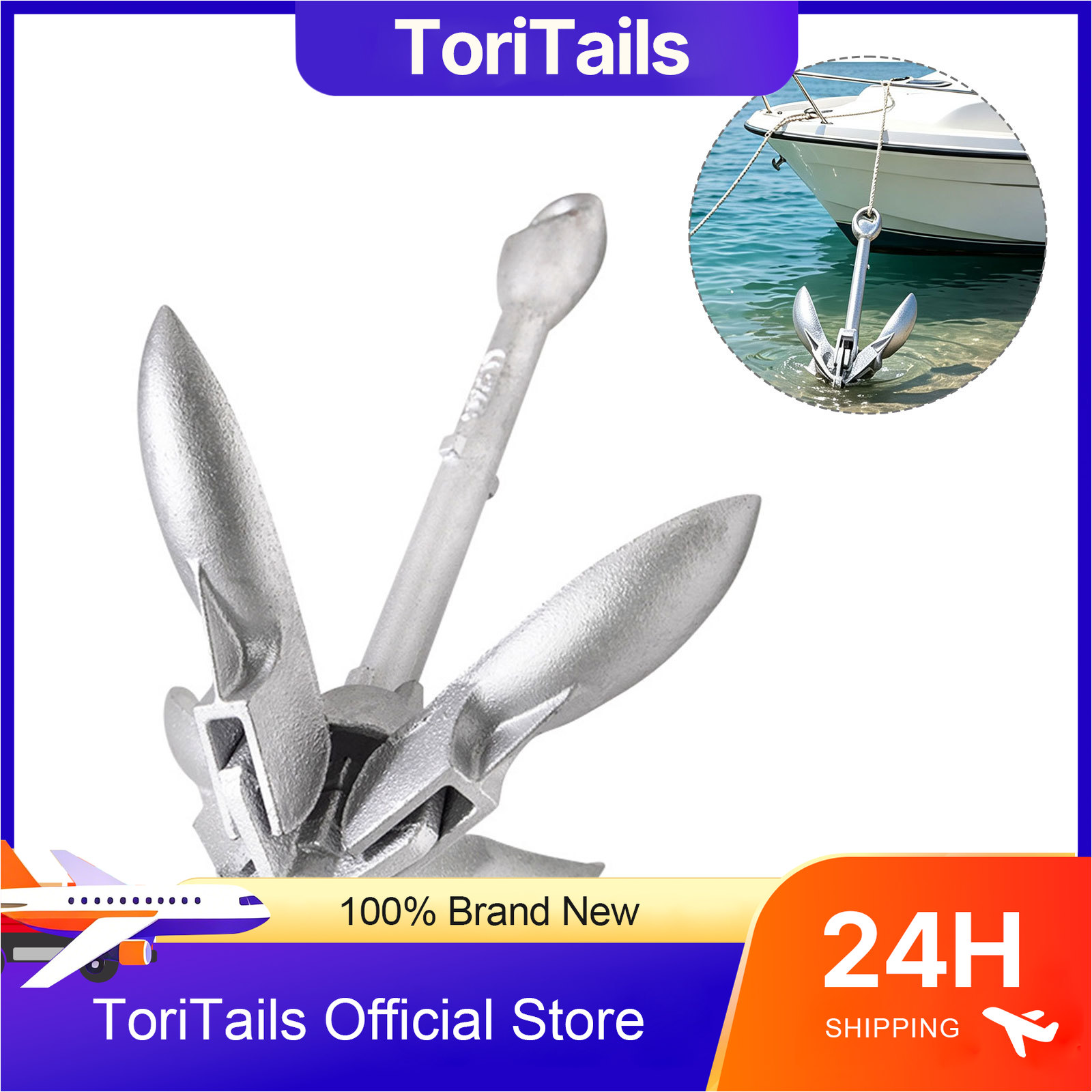 Fishing Kayak Anchor - KOETSU 折りたたみ式ボートアンカー 0.7kg 亜鉛メッキ 4プロングボートアンカー カヤック