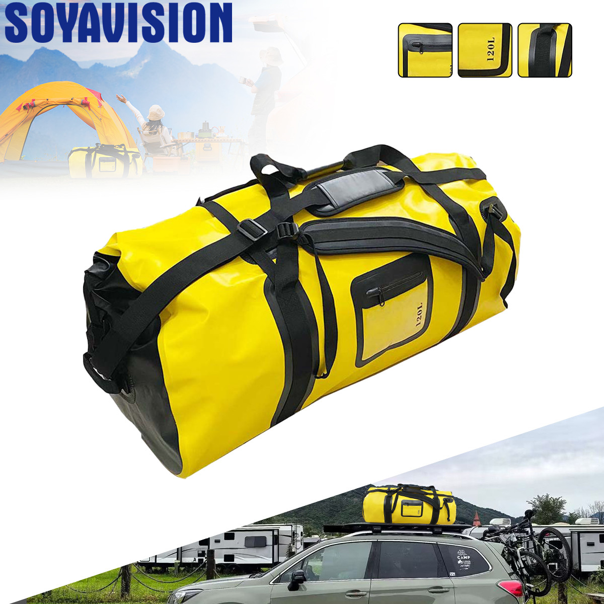 Fishing Kayak Crate - 40L/66L/120L 防水ダッフルオートバイテール荷物バッグ乗馬サイクリングジムカヤックボートラフティング釣りアウトドアアドベンチャー