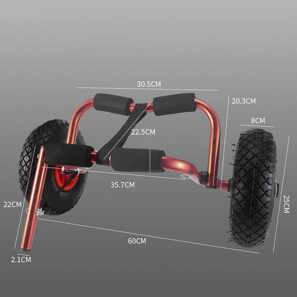 Fishing Kayak Cart - 調整可能なカヤックカート折りたたみ式アルミトロリーボートアクセサリー、インフレータブルカヌービーチ輸送用