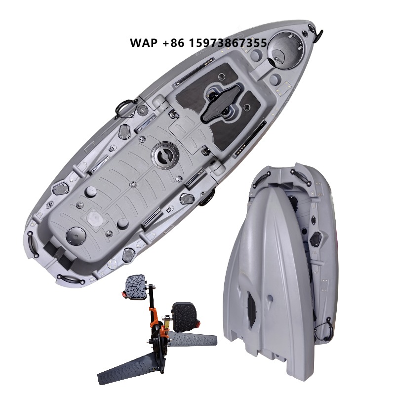 Fishing Kayak Seat - 2.5mプロアングラープラスチック折りたたみカヤック、折りたたみ式/2分割式フィッシングカヤック、ペダルシステム付きアルミシート