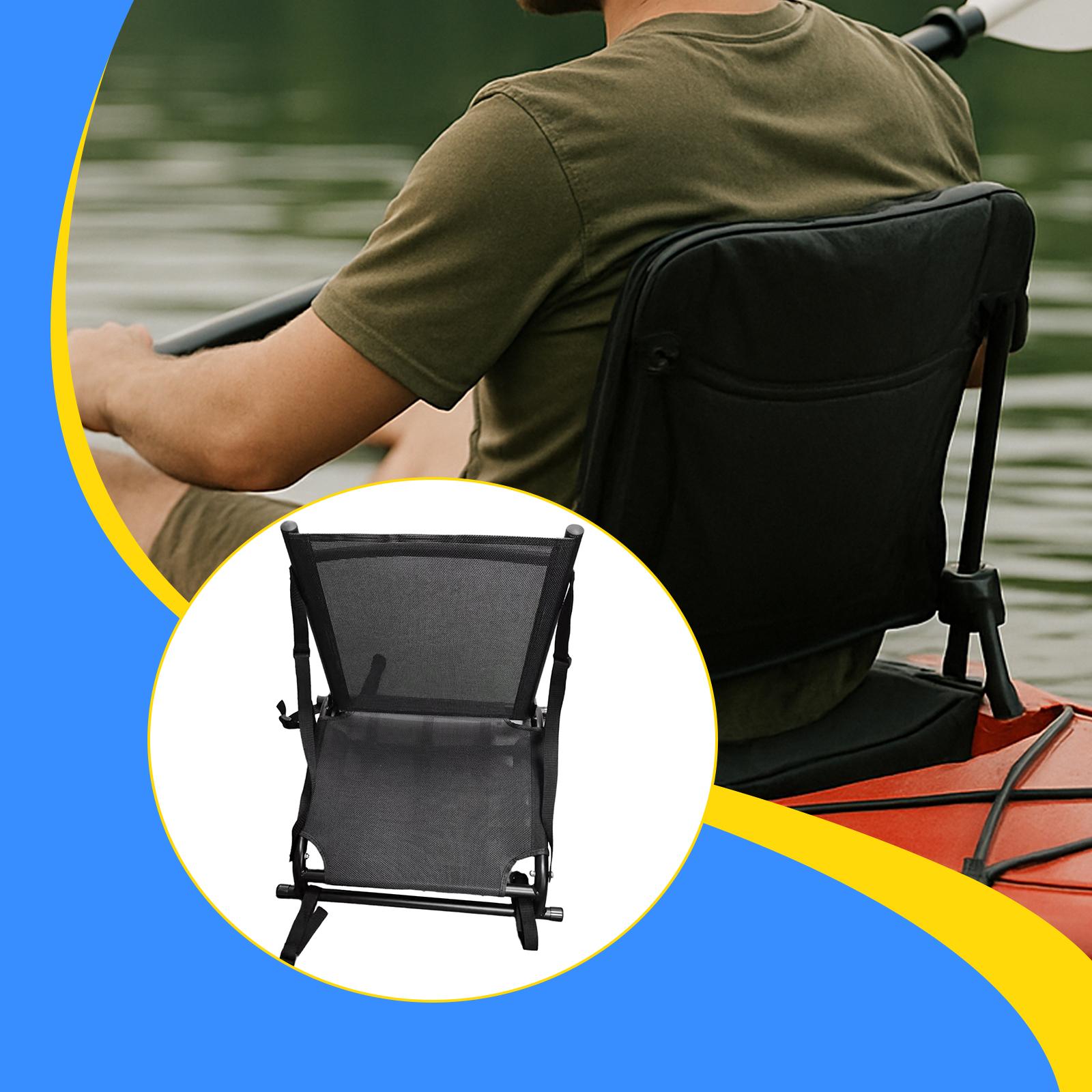 Fishing Kayak Sit In - カヤックシート、背もたれ付き、折りたたみ式、座り込み用、交換用パッド、釣りボート、ラフティング、手漕ぎボート、ドリフト用のカヌー背もたれシート