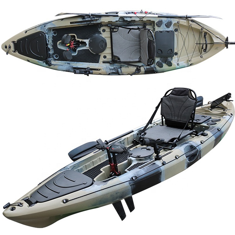 Fishing Kayak Pedal Drive - 新設計プラスチックカヤック釣り用フットペダルドライブ、海・湖・川カヌー釣り用、全長3.18m、HDPE船体素材