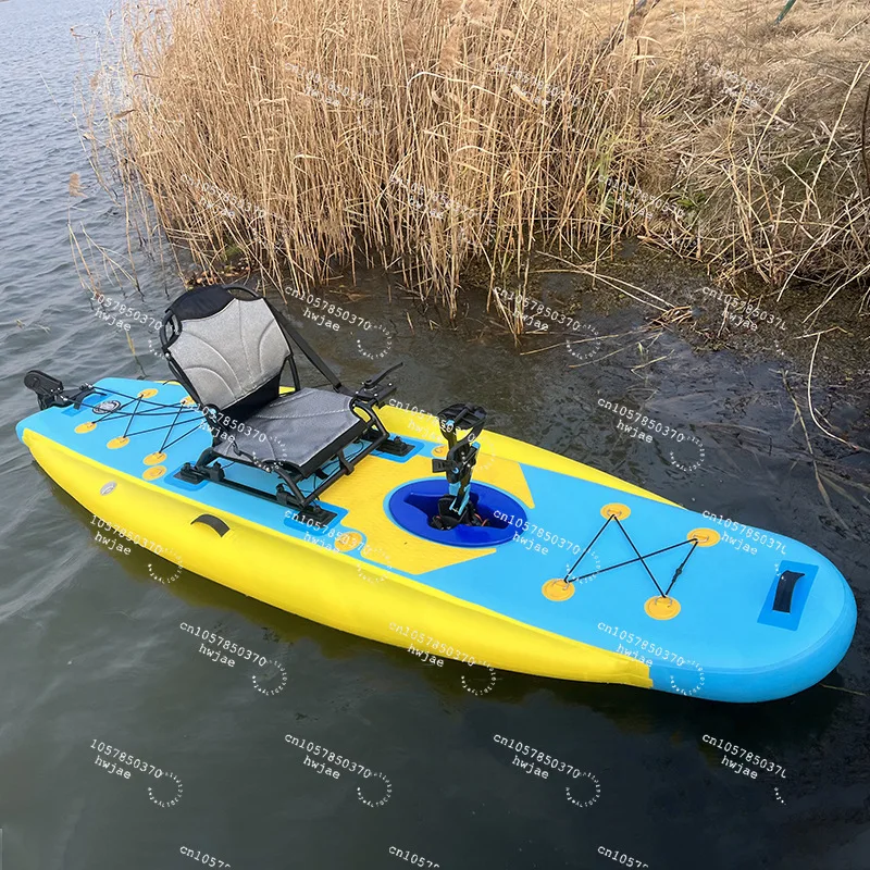 Fishing Kayak Inflatable - カスタムロゴ入りインフレータブルペダルカヤック1人乗りスポーツローイングボート 大人用インフレータブルフィッシングカヤック（ペダル付き）