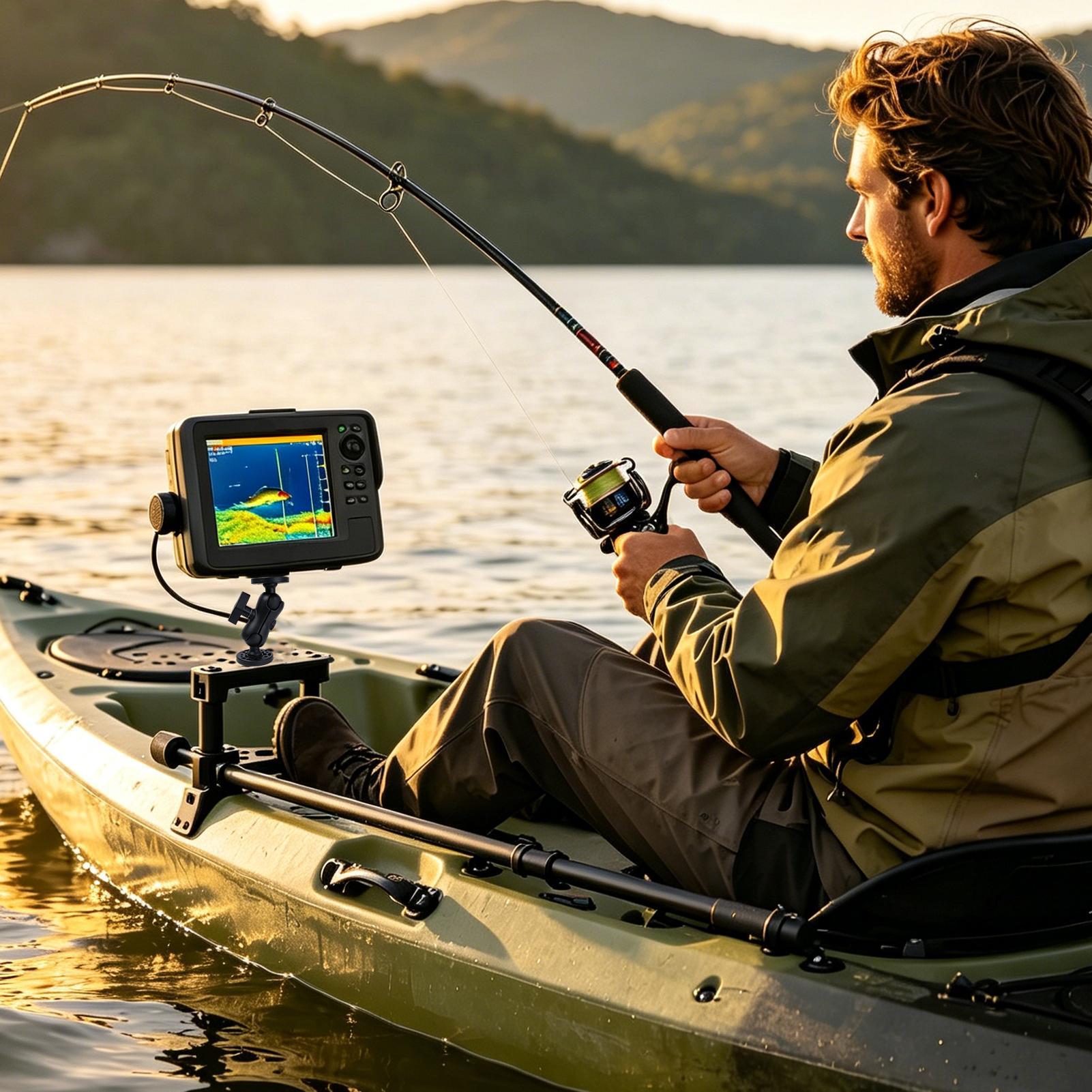 カヤック魚群探知機マウント 360度調整可能 カヤックトラン - Fishing Kayak Fish Finder Mount のレビューと価格