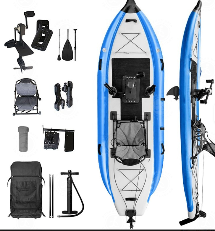 屋外用プロフェッショナル一人用ペダル式インフレータブルカヤッ - Fishing Kayak Pedal Drive のレビューと価格