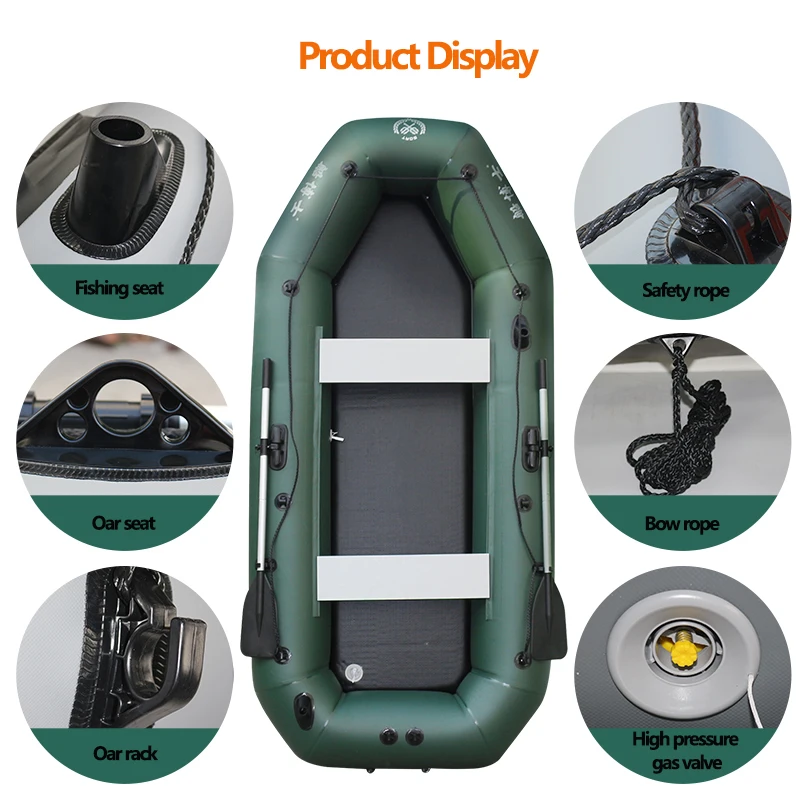 インフレータブルPVCインフレータブルボート,デッキ,緑のカ - Fishing Kayak Sit On Top のレビューと価格