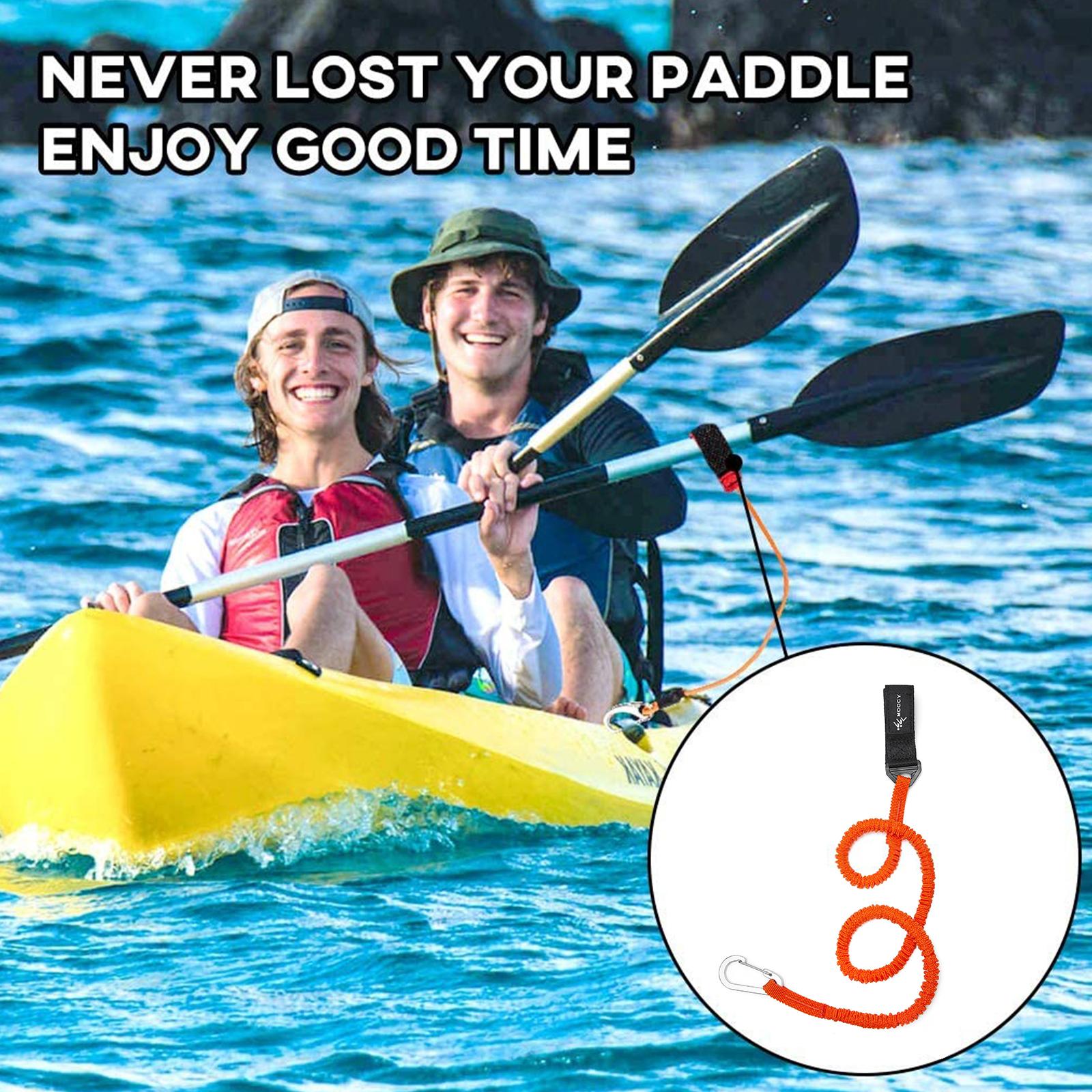 調節可能な弾性カヤックパドルリーシュ、安全フック付き、コイル - Fishing Kayak Paddle Leash のレビューと価格