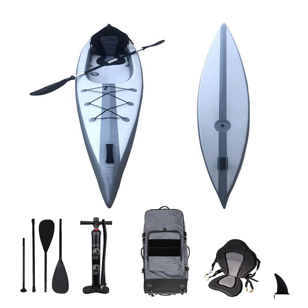 2人乗りドロップステッチ式インフレータブルフィッシングカヤッ - Fishing Kayak Sit In のレビューと価格