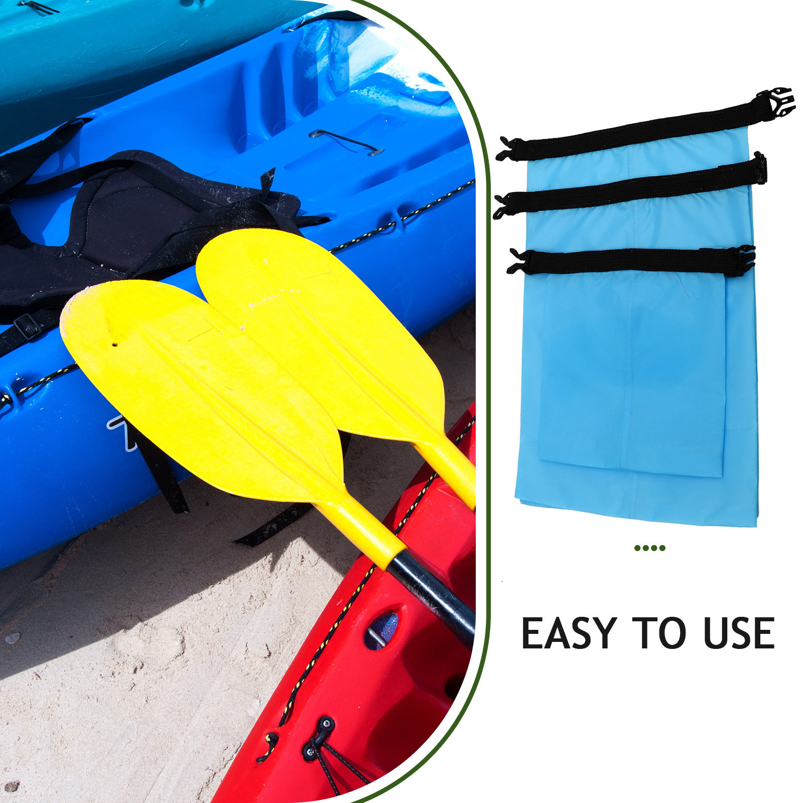 3個セット 防水ドライバッグ 軽量圧縮収納ポーチ アウトドア - Fishing Kayak Storage Bag のレビューと価格