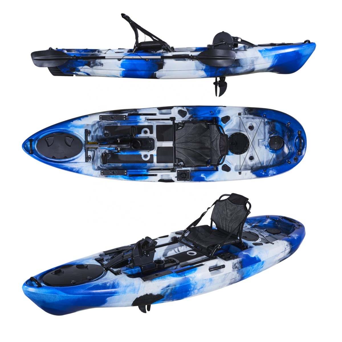 カヤック釣り用のクラシックなプラスチックカヌー、新しい人のた - Fishing Kayak Pedal Drive のレビューと価格
