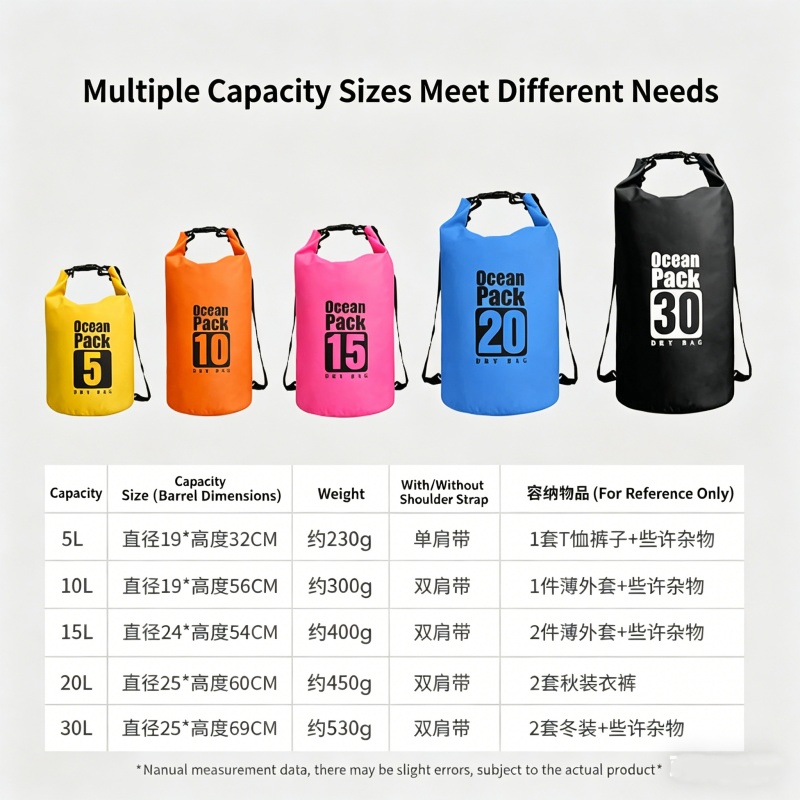 水泳用防水ドライバッグ 5L/10L/20L/30L アウト - Fishing Kayak Storage Bag のレビューと価格