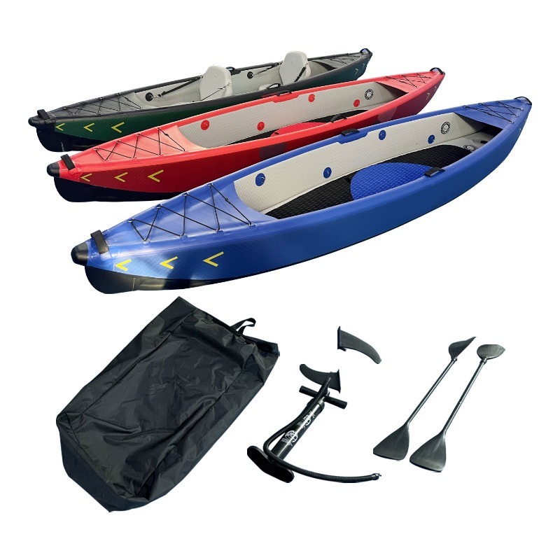 新設計4.2mポータブルインフレータブルカヤックカヌー、強化 - Fishing Kayak Inflatable のレビューと価格
