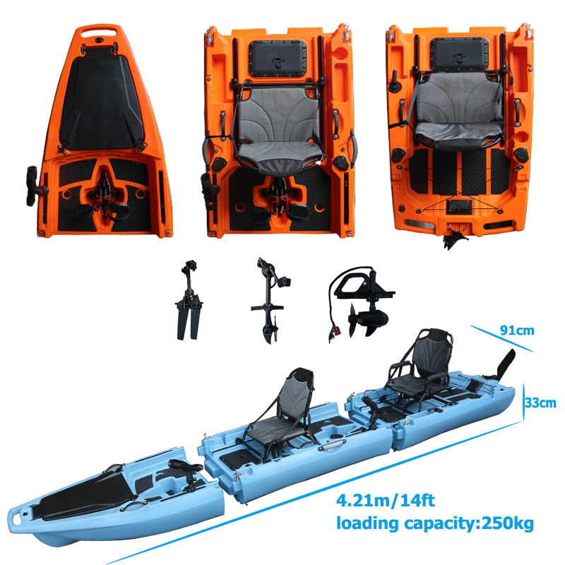 14フィート2人乗り取り外し可能ペダルカヤック シットオント - Fishing Kayak Sit In のレビューと価格