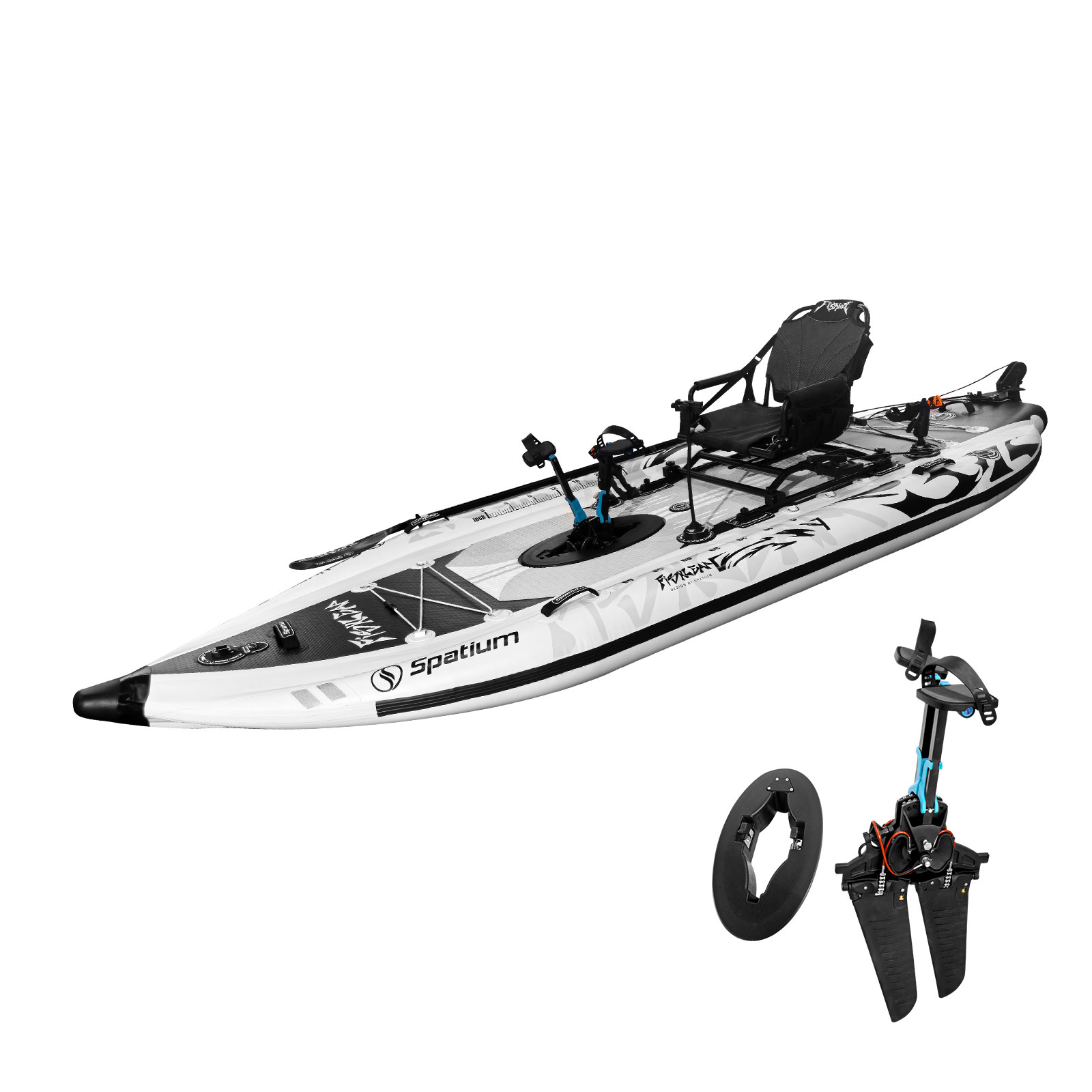 Spatium 11.5フィート フリッパーペダルドライブ  - Fishing Kayak Pedal Drive のレビューと価格