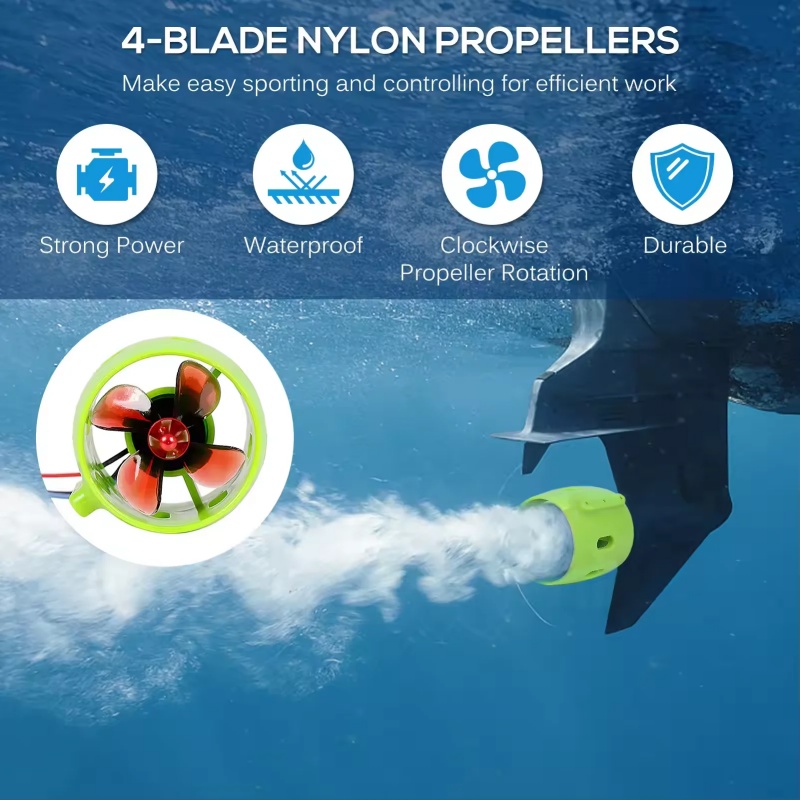 12-24V 20A ブラシレス水中スラスタ 4ブレード R - Fishing Kayak Trolling Motor のレビューと価格