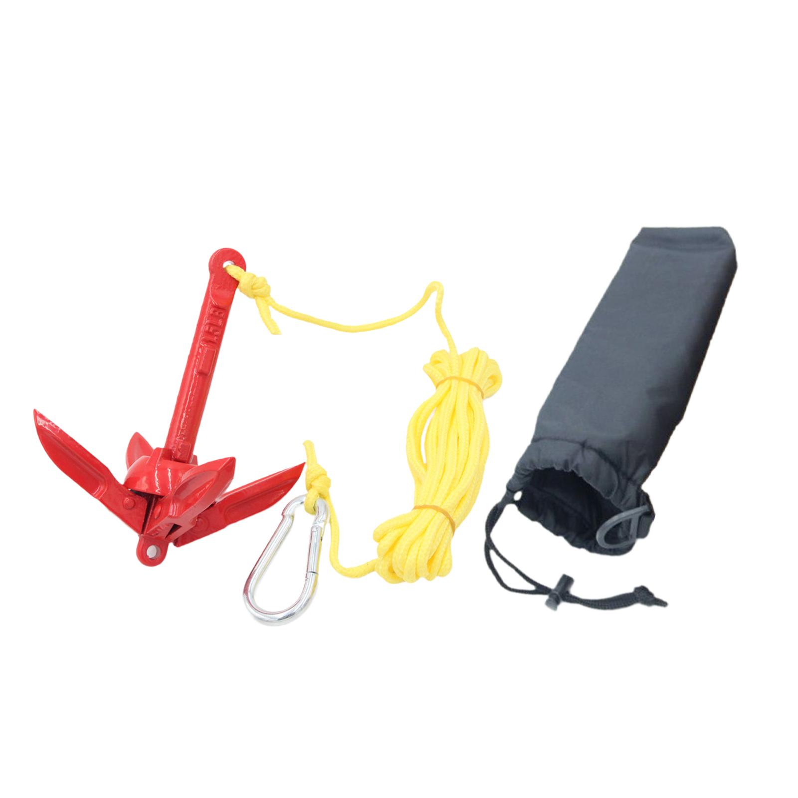 炭素鋼製折りたたみ式ボートアンカーキット（ロープとフック付き - Fishing Kayak Anchor のレビューと価格